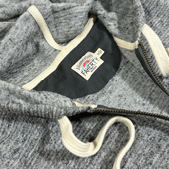 Men’s Faherty Waffle Zip Hoodie, Grey Storm Heather, Size Medium, MKS2305-GSH - Picture 6 of 11